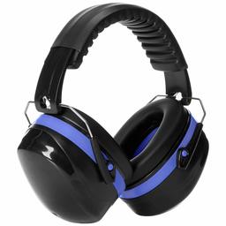 AmazonBasics Noise Reduction Safety Earmuffs, Black and Blue