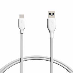 AmazonBasics USB3.1 C Mannelijke naar Mannelijke kabel, Gen2, 3FT, PVC, 1 Pack, Wit