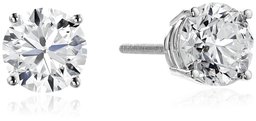 IGI Certified 18k White Gold, Round-Cut, Diamond 4-Prong Studs (2 cttw, H-I Color, SI1-SI2 Clarity)