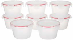 Amazon Brand - Solimo Plastic Kitchen Storage Container Set, 750ml, 8-Pieces, Transparent