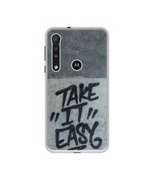 Amazon Brand - Solimo Designer Take It Easy UV Printed Soft Back Case Mobile Cover for Motorola One Macro