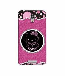 Amazon Brand - Solimo Designer Kitty with Glitter 3D Printed Hard Back Case Mobile Cover for Micromax Canvas Spark Q380