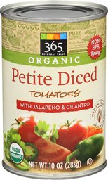 365 Everyday Value, Organic Petite Diced Tomatoes with Jalapeno & Cilantro, 10 oz