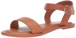 Amazon Brand - 206 Collective Women's Siri Leather Sandal, Cognac, 8 B US