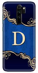 Amazon Brand - Solimo Designer Blue Pattern Alphabet-D 3D Printed Hard Back Case Mobile Cover for Xiaomi Redmi Note 8 Pro