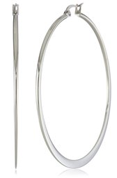 Amazon Essentials Stainless Steel Flattened Hoop Earrings (60mm)