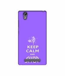 Amazon Brand - Solimo Designer Keep Calm and Shop 3D Printed Hard Back Case Mobile Cover for Gionee F103