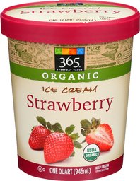 365 Everyday Value, Organic Ice Cream Strawberry, 1 QT, (Frozen)