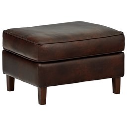 Amazon Brand – Rivet Lawson Modern Angled Leather Ottoman, 27