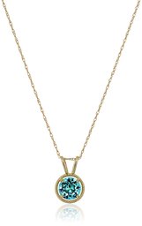 Amazon Collection10K Gold Dainty Swarovski Elements Birthstone Pendant with Gold Filled Chain, December