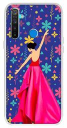 Amazon Brand - Solimo Designer Multicolor Girl Blue Flower Design Printed Soft Back Case Mobile Cover for Realme 5 / Realme 5s / Realme 5i / Narzo 10