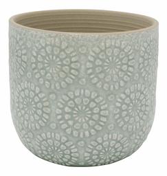 Amazon Brand – Stone & Beam Medium Floral-Embossed Planter, 6