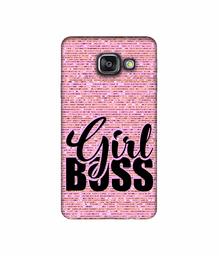 Amazon Brand - Solimo Designer Girl Boss On Pink Sparkle 3D Printed Hard Back Case Mobile Cover for Samsung Galaxy A3 (2016)