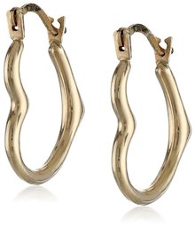 [Find] Amazon Collection Solid K Yellow Gold Heart Hoop Earrings