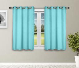 Amazon Brand - Solimo Magnolia Window Curtain, 5 feet - Set of 2 (Turquoise Blue)