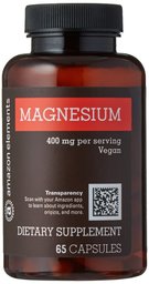 Amazon Elements Magnesium 400mg, Vegan, 65 Capsules