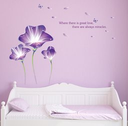 Amazon Brand - Solimo Wall Sticker for Living Room (Lily Love, Ideal Size on Wall: 160 x 90 cm)