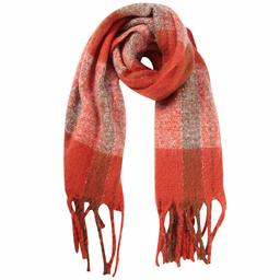 WAMSOFT Super Thick Pashmina Scarf, Spring Super Soft 3X Thick Scarf Comfortable Plaid Shawl Wrap Scarves Gift for Women 1 Pack 0.61lb, Orange