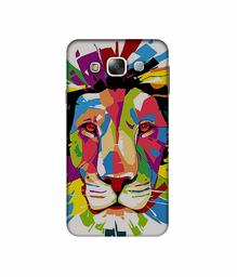 Amazon Brand - Solimo Designer Lion Multicolor Vector 3D Printed Hard Back Case Mobile Cover for Samsung Galaxy E5