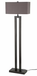 Amazon Brand – Stone & Beam Modern Metal Cut-Out Living Room Standing Floor Lamp With Light Bulb - 19 x 8 x 59.5 Inches, Earth Tone Shade