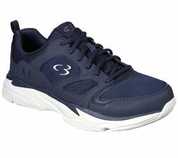 Skechers Concept 3 メンズ Eakins レースアップスニーカー, ネイビーブルー, 10 Wide