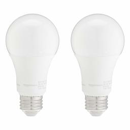 AmazonBasics 100W Equivalent, Soft White, Dimmable, 10,000 Hour Lifetime, A19 LED Light Bulb | 2-Pack