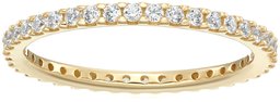 Yellow-Gold-Plated Sterling Silver All-Around Band Ring set with Round Swarovski Zirconia (1/2 cttw), Size 8