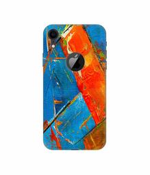 Amazon Brand - Solimo Designer Sky Blue and Orange Canvas 3D Printed Hard Back Case Mobile Cover for Apple iPhone XR (Logo Cut)