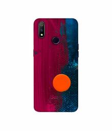 Amazon Brand - Solimo Designer Pink and Blue Brush Texture 3D Printed Hard Back Case Mobile Cover for Realme 3 Pro