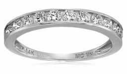 Lab Grown Diamond Channel Set Wedding Band in 14k White Gold (1/2 CT.TW., I-J Color, SI1-SI2 Clarity), Size 7