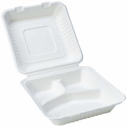 AmazonBasics Compostable PLA Lining Clamshell Hinged Food Container