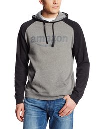 Amazon Gear Unisex Two-Tone Raglan Hoodie in Gunmetal Heather / Charcoal, Small