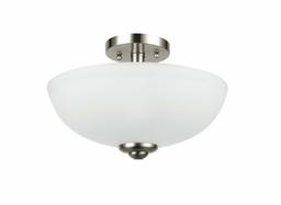 Amazon Brand - Ravenna Home 2-Light Semiflush-Mount Ceiling Light with Frosted Glass Shade, 8.3