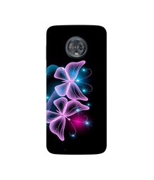 Amazon Brand - Solimo Designer Butterflies Neon Light 3D Printed Hard Back Case Mobile Cover for Motorola Moto G6