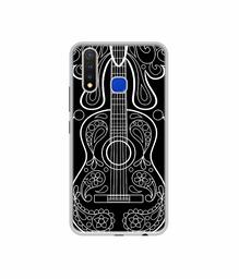 Amazon Brand - Solimo Designer White Gitar On Black UV Printed Soft Back Case Mobile Cover for Vivo U20