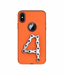 Amazon Brand - Solimo Designer Number Four 3D Printed Hard Back Case Mobile Cover for Apple iPhone X (Logo Cut)