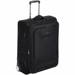 AmazonBasics – Maleta blanda expansible con candado TSA y ruedas, 66 cm, negro