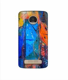 Amazon Brand - Solimo Designer Blue and Orange Brush 3D Printed Hard Back Case Mobile Cover for Motorola Moto Z Play