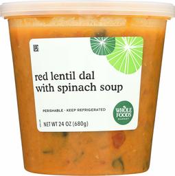 Whole Foods Market, Red Lentil Dal with Spinach Soup, 24 Ounce