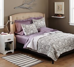 Pinzon 100-Percent Cotton Printed King Quilt Set, Taupe Damask