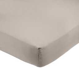 AmazonBasics 400TC Cotton Sateen Wrinkle Free Fitted Sheet Grey 90 x 190 x 30 cm