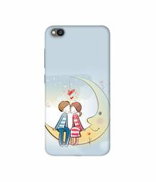 Amazon Brand - Solimo Designer Couple Sitting On Moon 3D Printed Hard Back Case Mobile Cover for Xiaomi Redmi Go