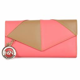 Nia & Nicole Women's Wallet (Dark Peach, Beige)