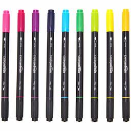 AmazonBasics Calligraphy Brush Pens Dual Tip Lichte kleuren.