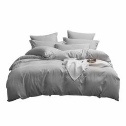 UMI Merryfeel Microfiber Duvet Cover Set,Lightweight and Soft Bedding Set (8 Sizes,12 Colours)(155x220+1x80x80cm,Gray)