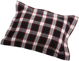 Pinzon 160-Gram Yarn-Dyed Cotton Flannel Standard Sham, Black/White Plaid