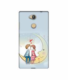 Amazon Brand - Solimo Designer Couple Sitting On Moon 3D Printed Hard Back Case Mobile Cover for Sony Xperia L2