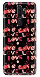 Amazon Brand - Solimo Designer Love Pattern Design 3D Printed Hard Back Case Mobile Cover for Oppo A5 (2020)