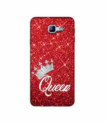 Amazon Brand - Solimo Designer Queen On Red Glitter 3D Printed Hard Back Case Mobile Cover for Samsung Galaxy A8 (2016)