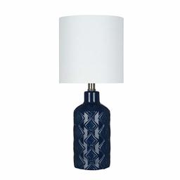 Amazon Brand – Ravenna Home Table Lamp with Diamond Patterned Ceramic Base and LED Light Bulb, 18.25